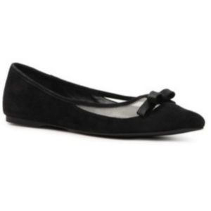 NWT BCBG Zarine Black Suede Point Toe Ballet Flat